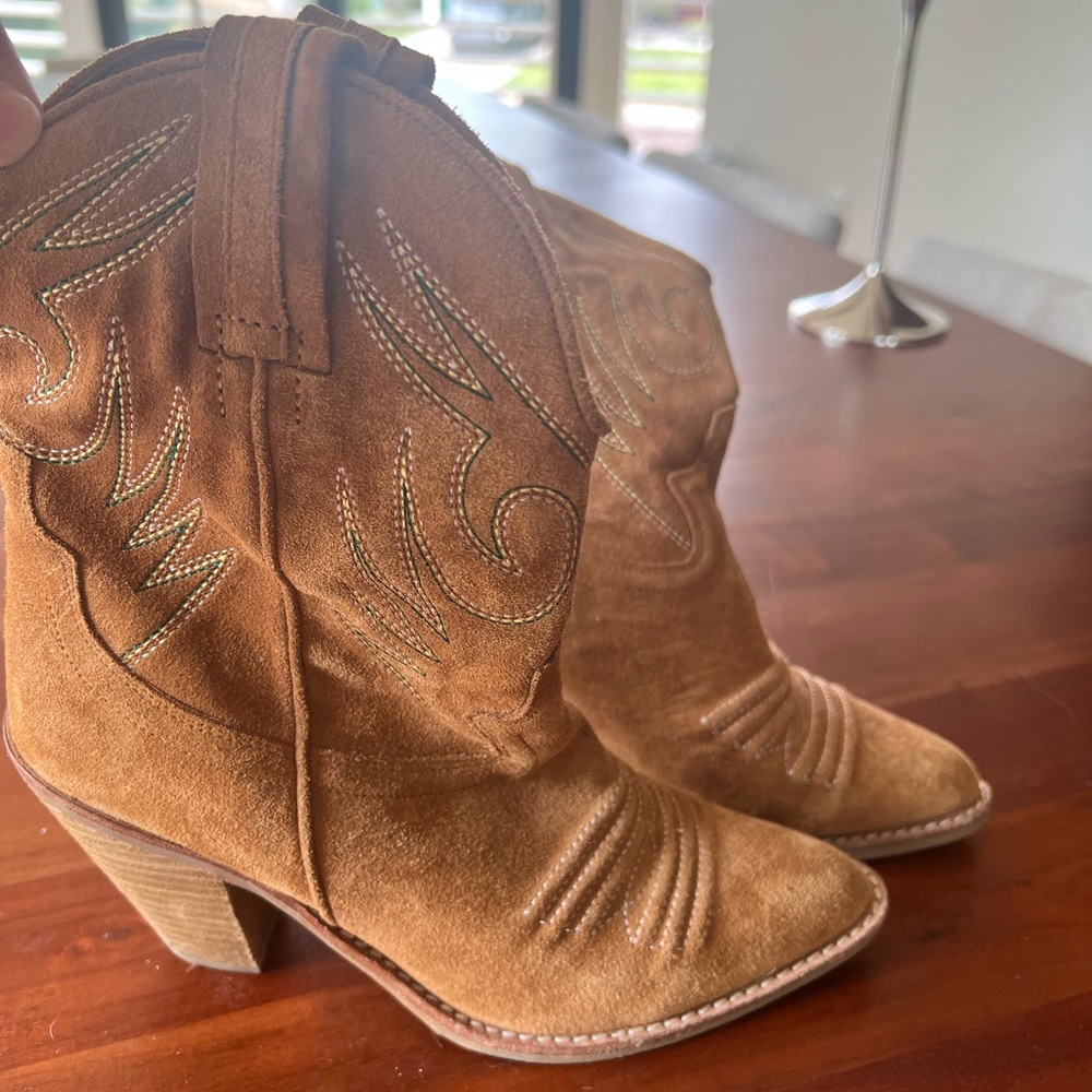 Jeffrey Campbell Tan Suede Western Boots